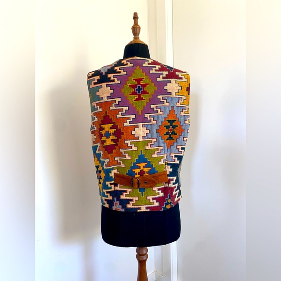 Vintage Mexican mezcal handmade suede vest - Picture 2 of 5